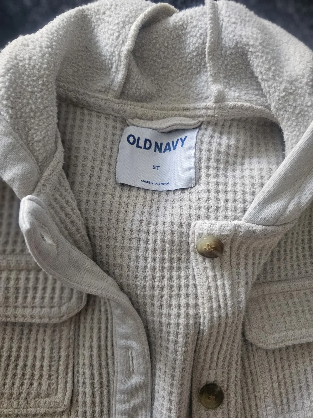 Old Navy Cream Hooded Crochet Cardigan